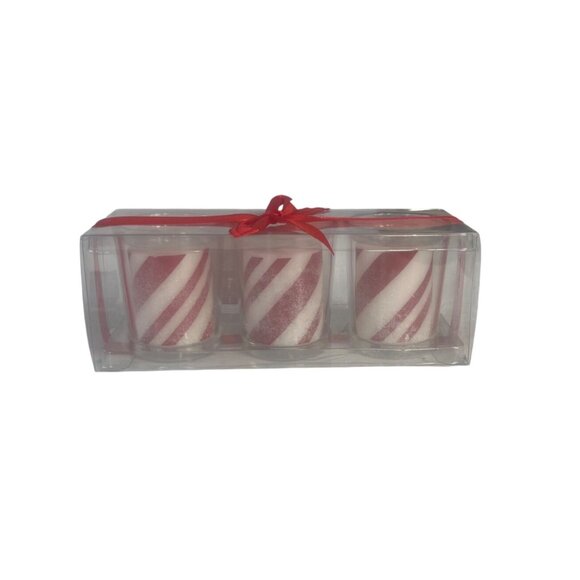 Holiday Style 3-Pack Candy Cane Votive Candles New Christmas Decoratation - Picture 1 of 6
